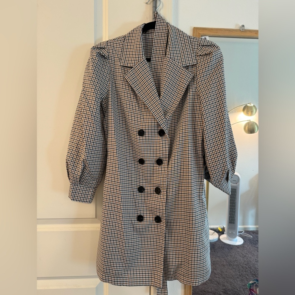 Brown plaid dress size S